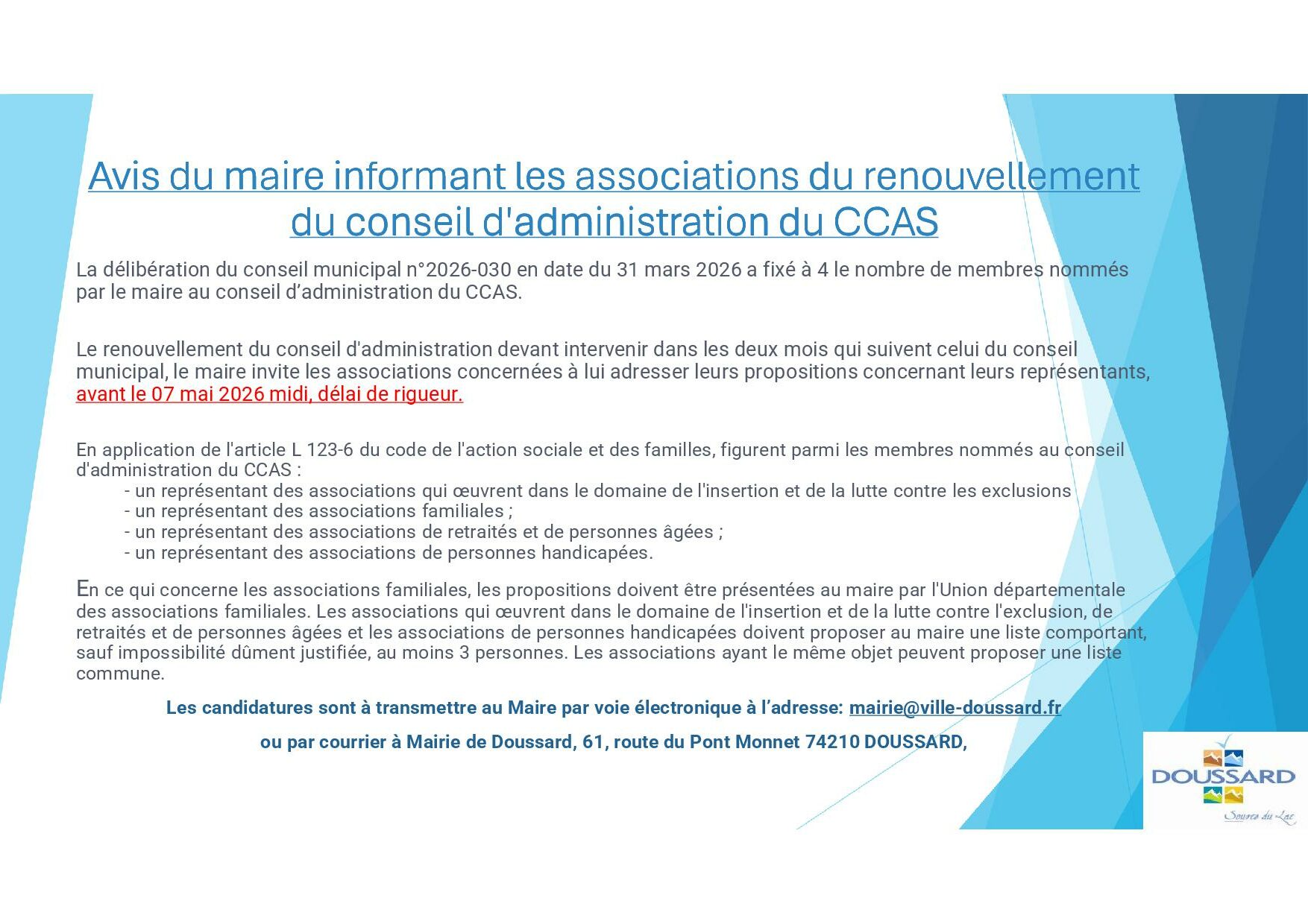 Avis du Maire CCAS 2026